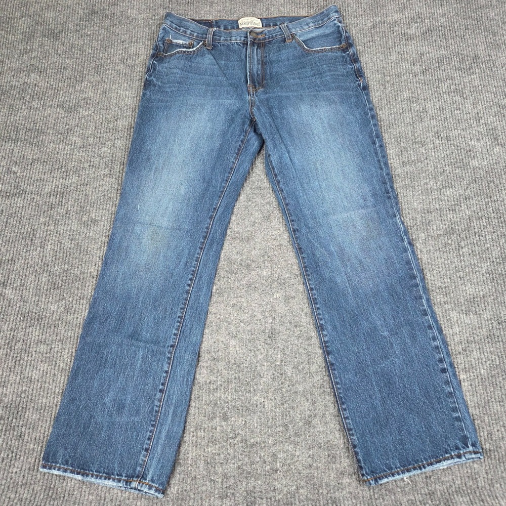 Aeropostale Essex Straight Leg Jeans Mens 34x32 Medium Wash Blue Denim 26558